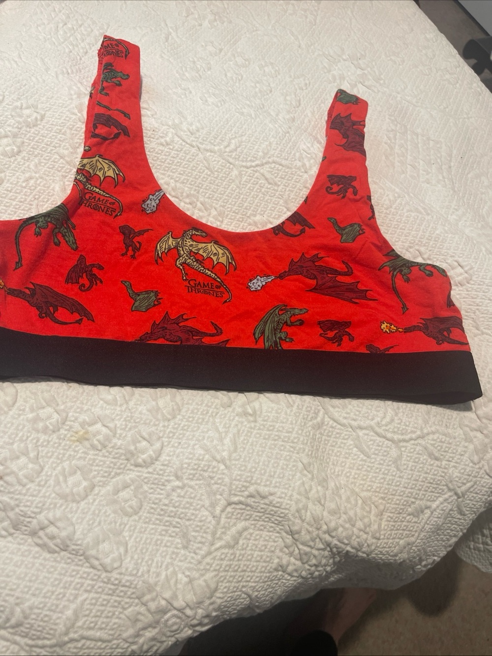 Game of thrones red L Pulliver Bralette. no pads/wires